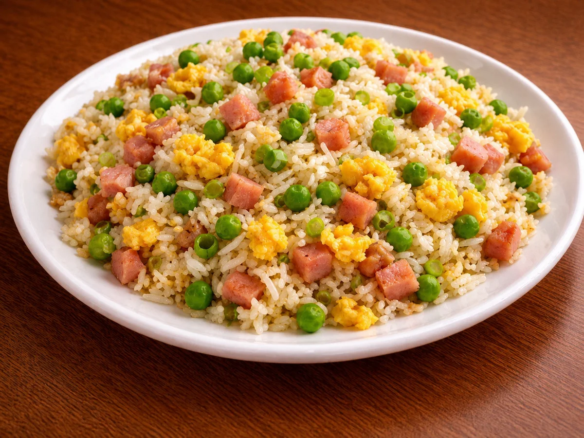 鸡蛋豌豆火腿炒饭