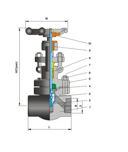 Structure and product views for Forged steel globe valve Class800