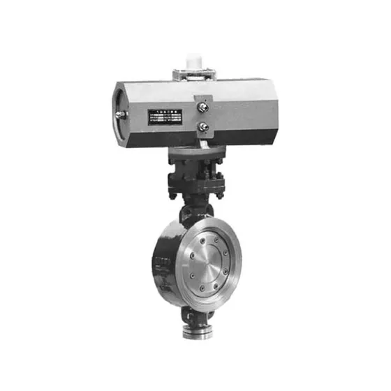D673(H、Y、F、X)-PN D673 three eccentric multi-level metal hard seal/PTFE seal pneumatic transmission flange butterfly valve