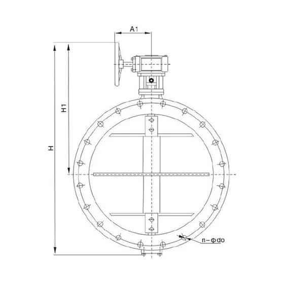 D343W-1 D343W worm gear inclined plate dust and gas butterfly valve