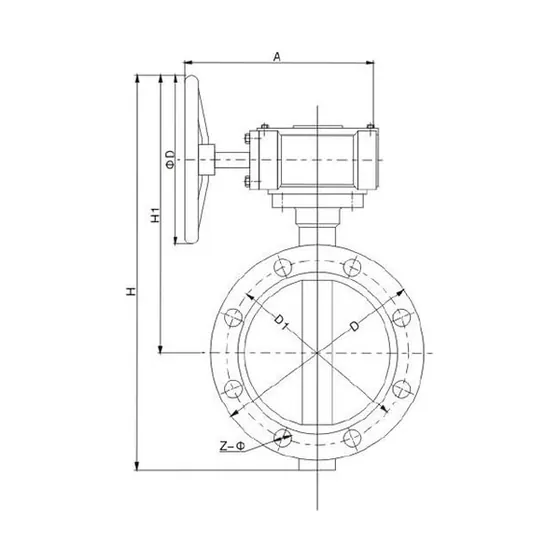 TLD341(J、F、H)-PN10 TLD341 desulfurization dedicated double flange rubber lined butterfly valve