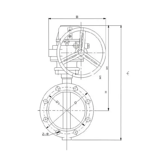 TLD941(J、F、H)-PN10 TLD941 desulfurization dedicated double flange rubber lined butterfly valve