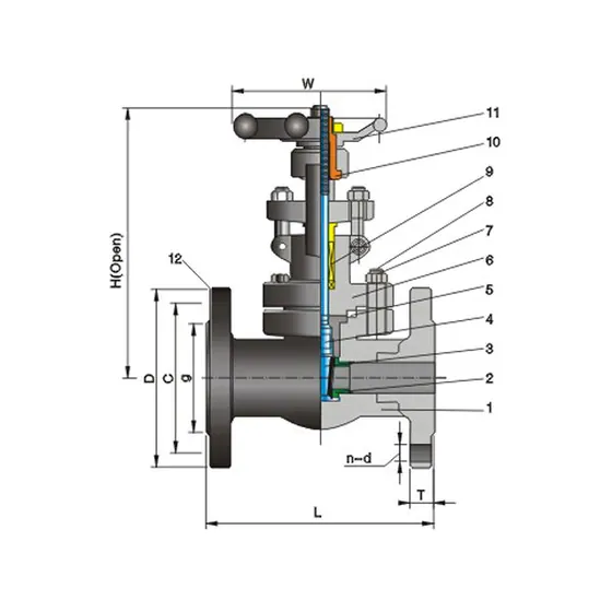 CNZG-2529 Forged steel flange gate valve Class150/300/600