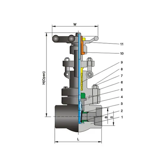 CNZG-2530 Forged steel threaded, welded gate valve Class800