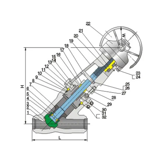 CNZG-2546 Pressure self sealing Y-shaped globe valve Class900/1500/2500