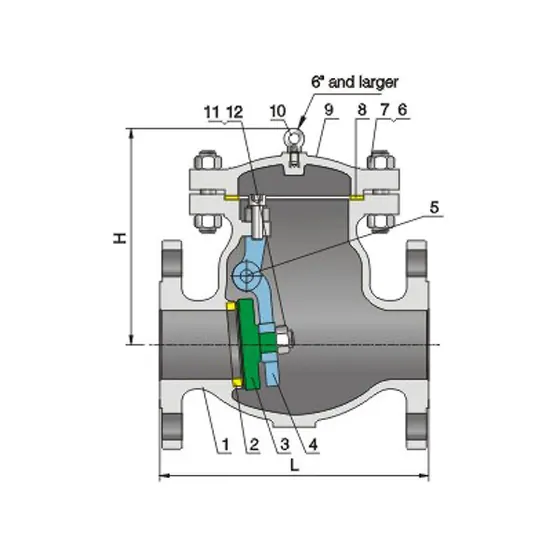 CNZG-2557 Bolted valve cover swing check valve CLass900/1500/2500