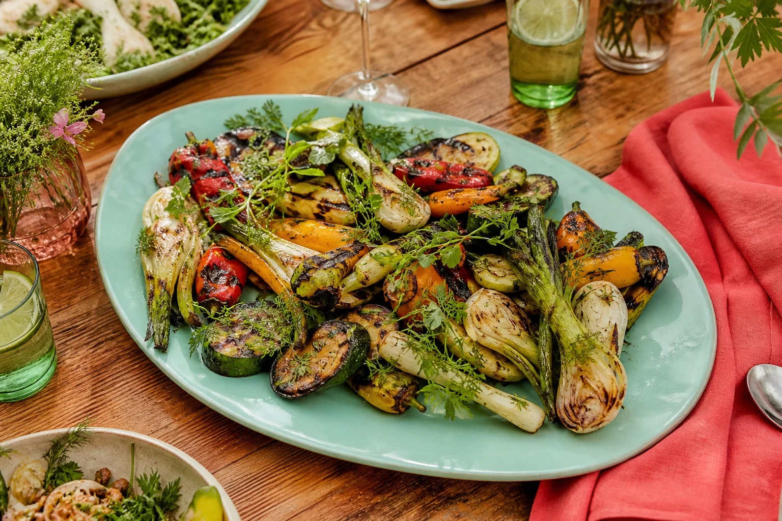 Verdure stagionali cotte sulla brace