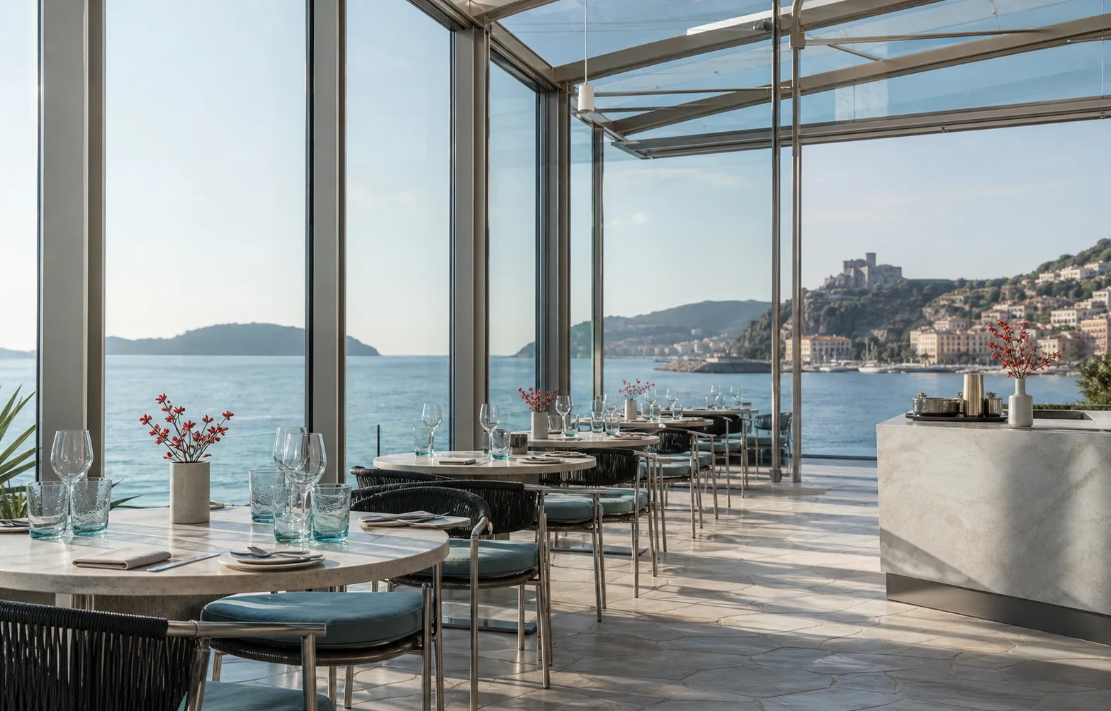 VETRO & SALE 面向海湾的玻璃餐厅