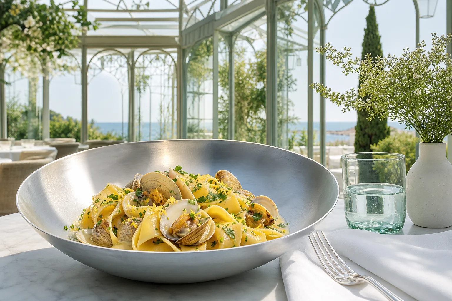 Pasta fatta a mano con crostacei e limone